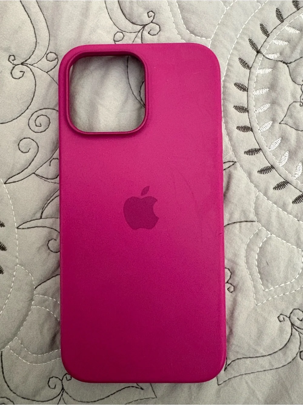 Apple Silicone iPhone 16 pro max Case in Bright Pink with MagSafe